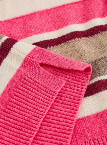 White Stuff Sansa V Neck Sweater Pink Multi