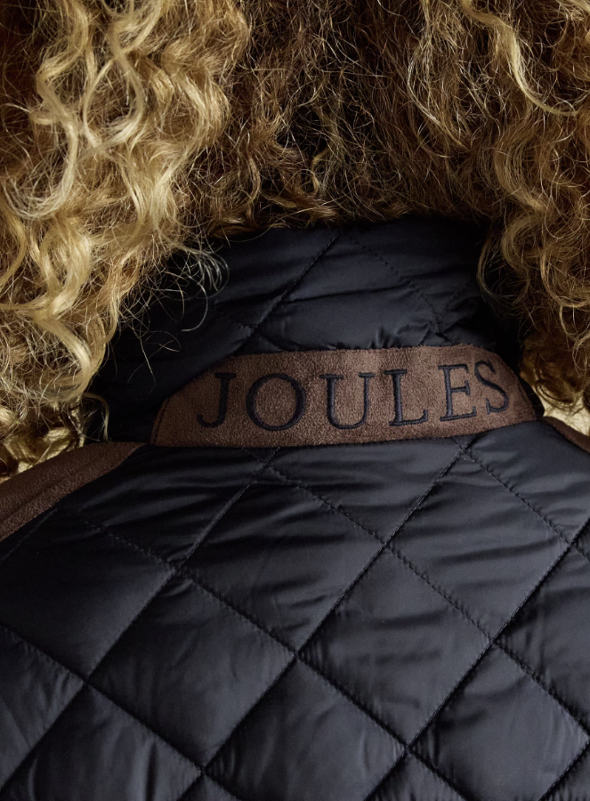 Joules Braemar Luxe Showerproof Diamond Quilted Coat Navy
