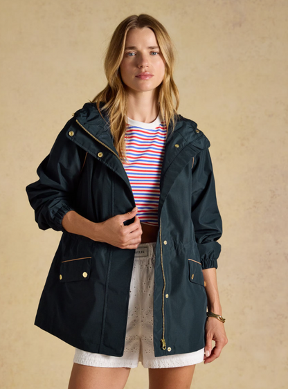 Joules Everdry Waterproof Packable Raincoat With Hood Navy