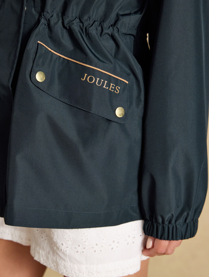 Joules Everdry Waterproof Packable Raincoat With Hood Navy