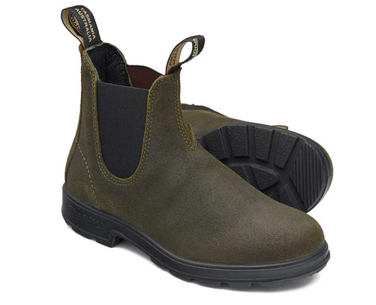 Blundstone #1615 Waxed Suede Boots Dark Olive