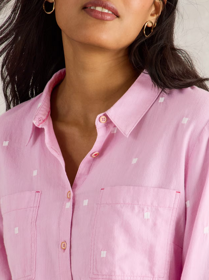 White Stuff Libby Organic Cotton Shirt Pink Multi