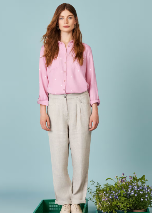 White Stuff Libby Organic Cotton Shirt Pink Multi