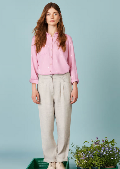 White Stuff Libby Organic Cotton Shirt Pink Multi