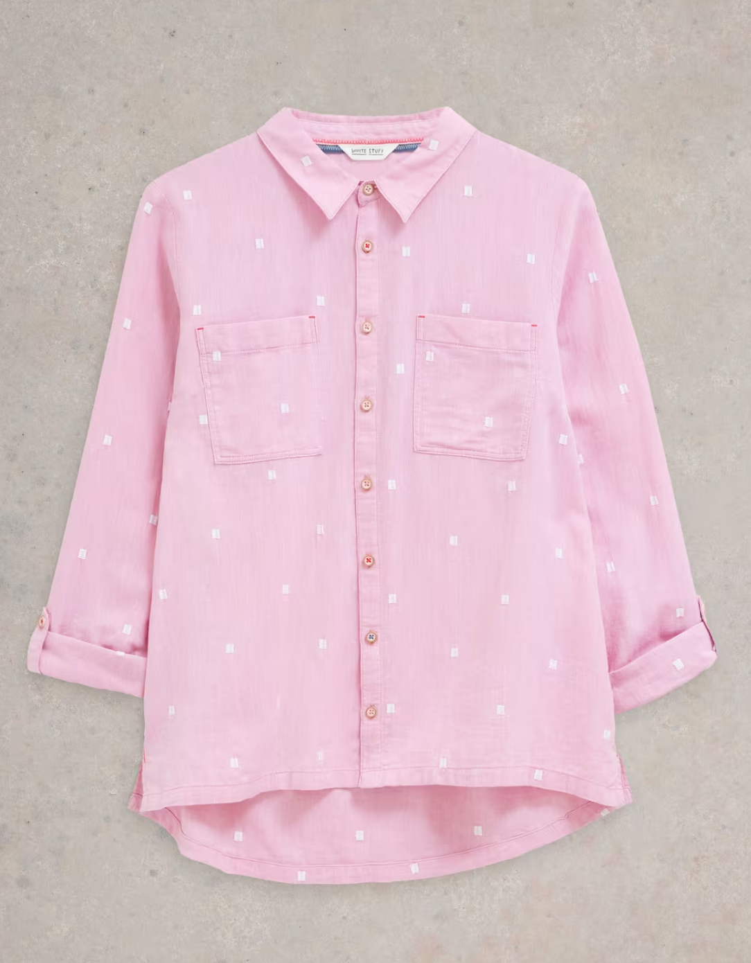 White Stuff Libby Organic Cotton Shirt Pink Multi