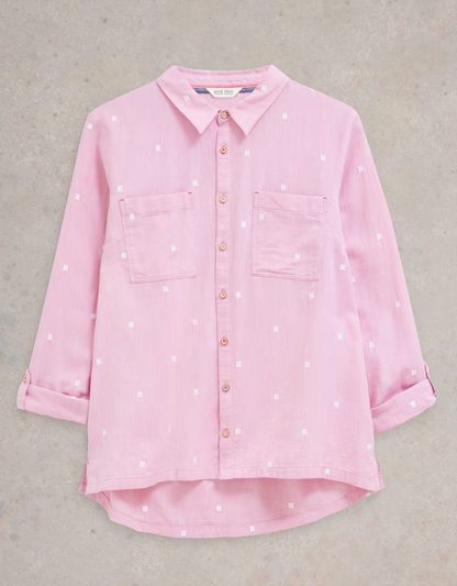 White Stuff Libby Organic Cotton Shirt Pink Multi