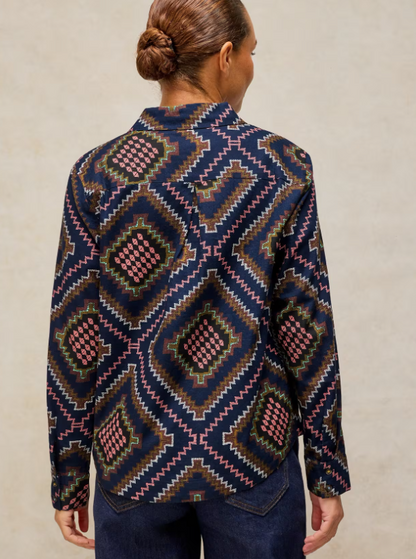 White Stuff Libby Organic Cotton Shirt Navy Multi