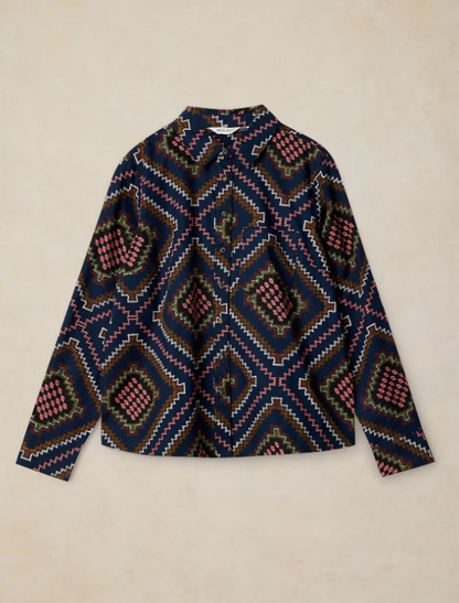 White Stuff Libby Organic Cotton Shirt Navy Multi