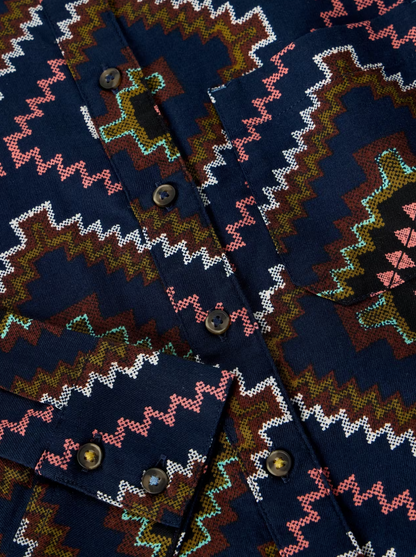 White Stuff Libby Organic Cotton Shirt Navy Multi