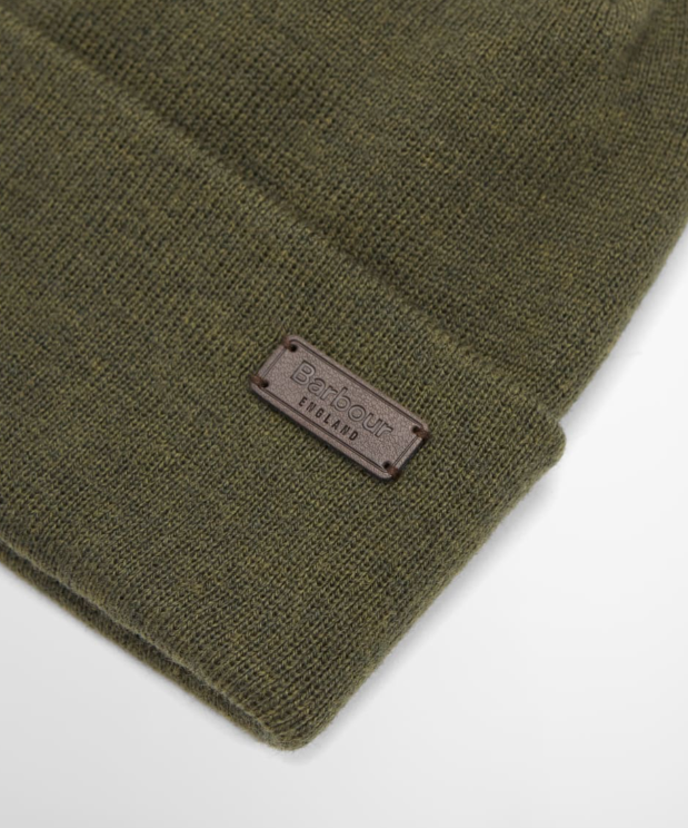 Barbour Harton Beanie Hat Mid Olive