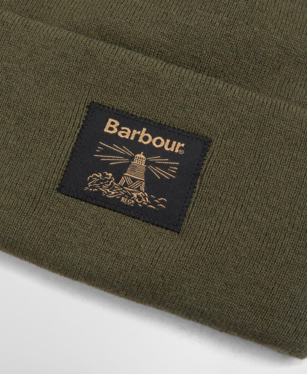 Barbour Harton Beanie Hat Mid Olive