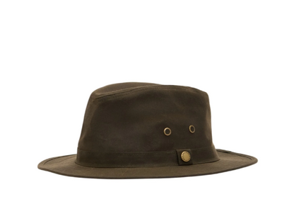 Barbour Crayton Waxed Safari Hat Olive