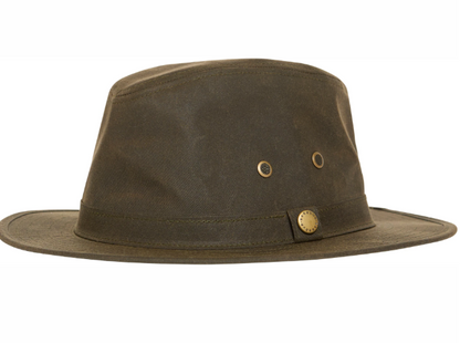 Barbour Crayton Waxed Safari Hat Olive