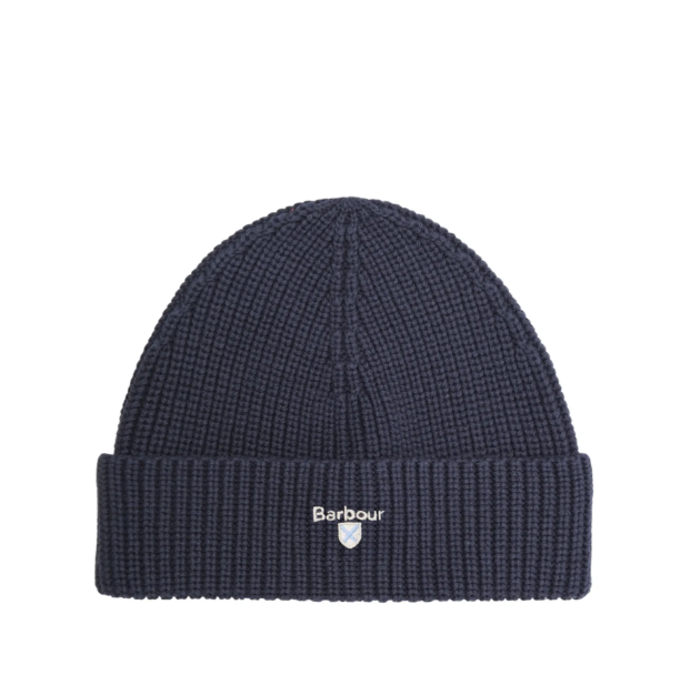 Barbour Cascade Knitted Beanie Hat Navy