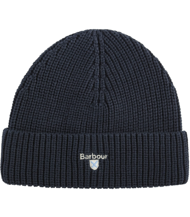 Barbour Cascade Knitted Beanie Hat Navy