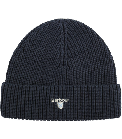 Barbour Cascade Knitted Beanie Hat Navy