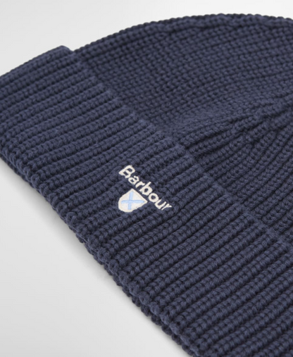 Barbour Cascade Knitted Beanie Hat Navy