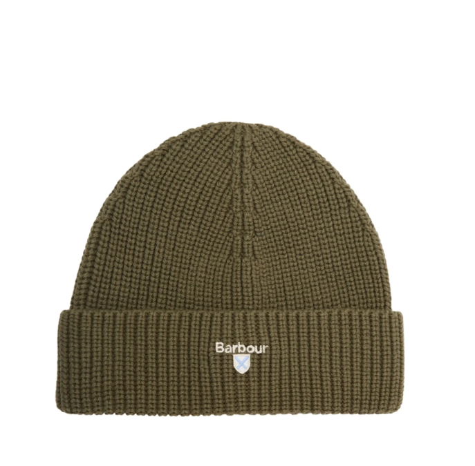 Barbour Cascade Knitted Beanie Hat Olive