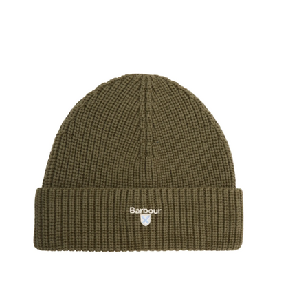 Barbour Cascade Knitted Beanie Hat Olive