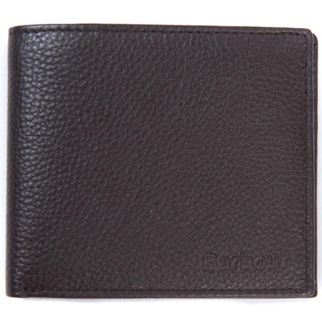 Barbour Amble Leather Billfold Wallet Brown