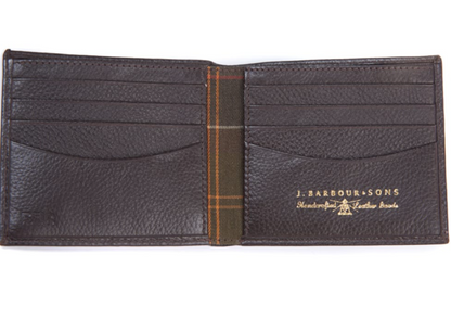 Barbour Amble Leather Billfold Wallet Brown