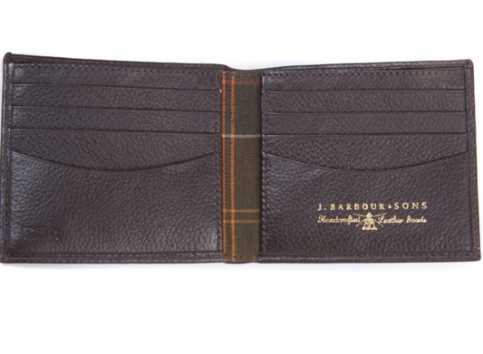 Barbour Amble Leather Billfold Wallet Brown