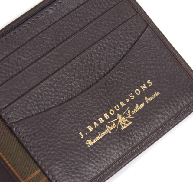 Barbour Amble Leather Billfold Wallet Brown