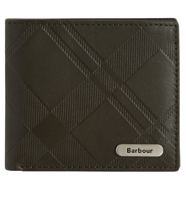 Barbour Brunton Leather Wallet Dark Olive