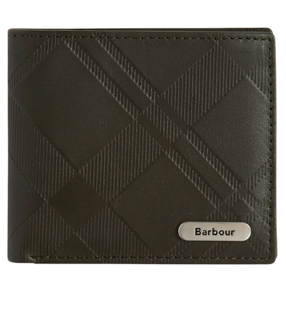 Barbour Brunton Leather Wallet Dark Olive