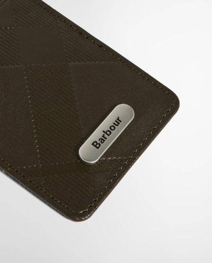 Barbour Brunton Leather Card Holder Dark Olive