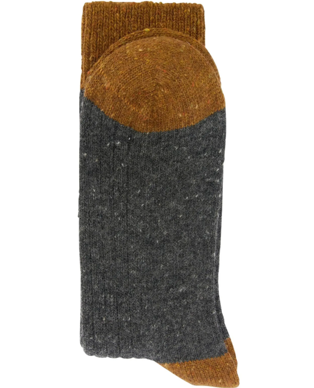 Barbour Houghton Socks Charcoal / Ocre
