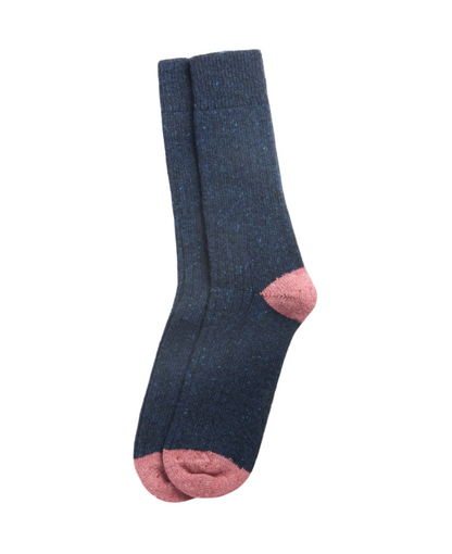 Barbour Houghton Socks Navy / Mauve