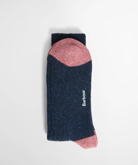 Barbour Houghton Socks Navy / Mauve