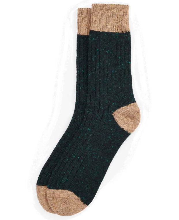 Barbour Houghton Socks Evergreen / Sandstone