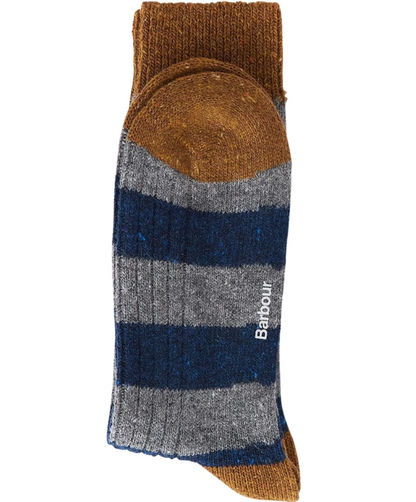 Barbour Houghton Stripe Socks Asphalt / Navy