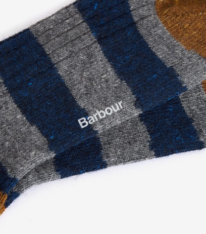 Barbour Houghton Stripe Socks Asphalt / Navy