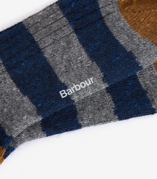 Barbour Houghton Stripe Socks Asphalt / Navy