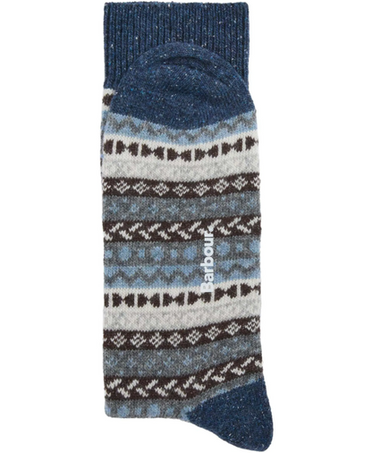 Barbour Fair Isle Socks 2 Pack - Midnight Oak Mix
