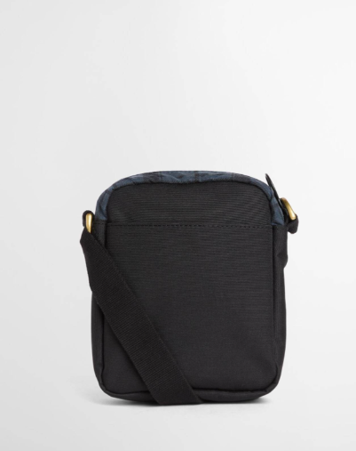 Barbour Field Waxed Crossbody Bag Navy Tartan