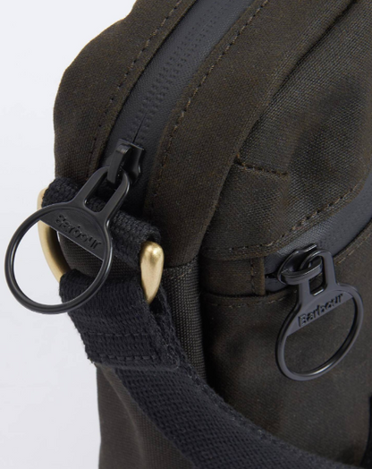 Barbour Field Waxed Crossbody Bag Olive / Black