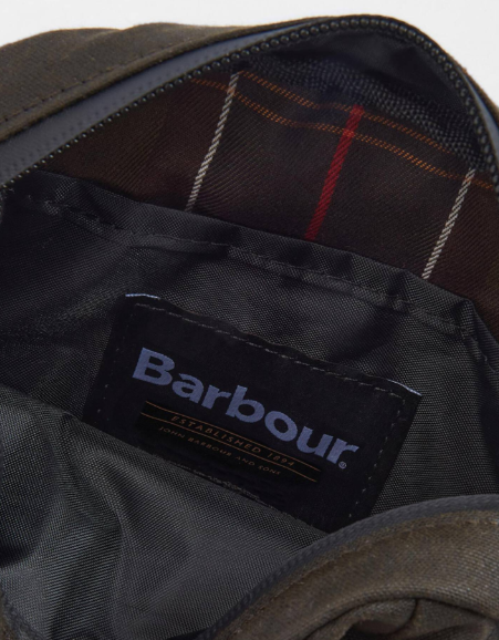 Barbour Field Waxed Crossbody Bag Olive / Black