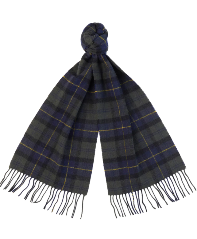 Barbour Tartan Lambswool Scarf Olive Night