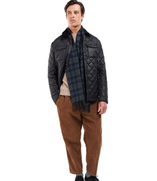 Barbour Tartan Lambswool Scarf Olive Night