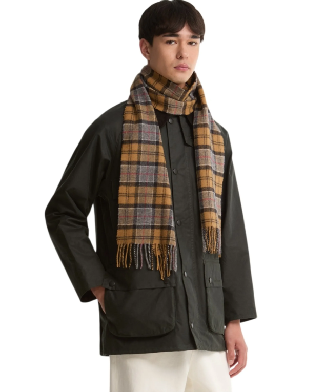 Barbour Tartan Lambswool Scarf Dark Dress Tartan