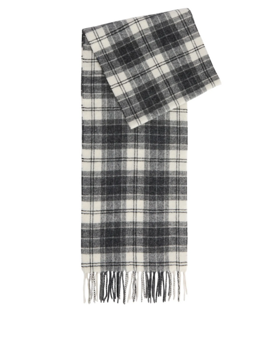 Barbour Tartan Lambswool Scarf Monochrome Tartan