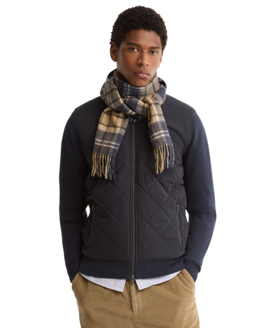 Barbour Tartan Cashmere Wool Mix Scarf Birchwood Dress Tartan
