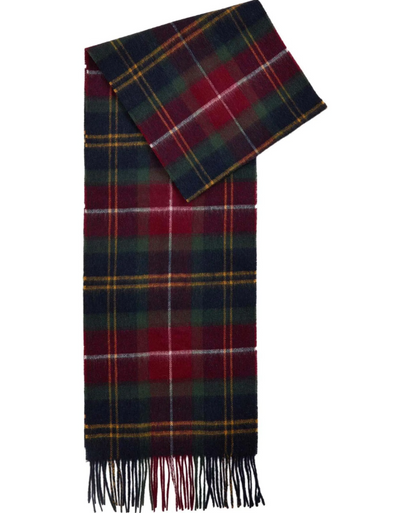 Barbour Tartan Cashmere Wool Mix Scarf Winterberry Tartan