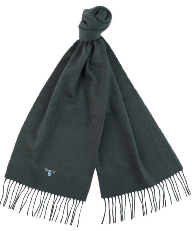Barbour Plain Lambswool Scarf Forest Green