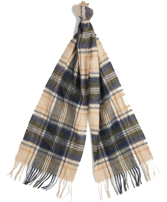 Barbour New Check Tartan Scarf Sand Beige Plaid
