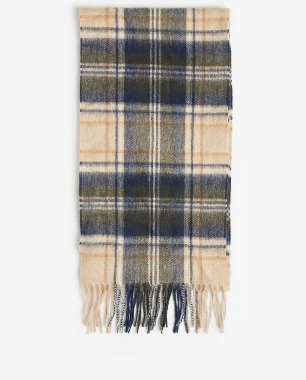 Barbour New Check Tartan Scarf Sand Beige Plaid
